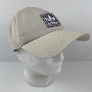 Adidas Originals 1.5” Webbing Strapback Hat Cream Dad Cap Trefoil Recycled Poly